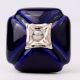 Navy Blue Handmade Ceramic Square Cabinet Knob